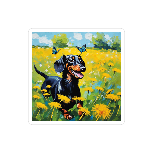 PugMug Custom Black Dachshund Sticker