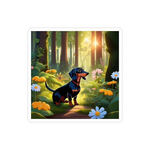 PugMug Custom Black Dachshund Sticker