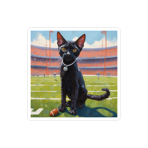 PugMug Custom Black Devon Rex Cat Sticker