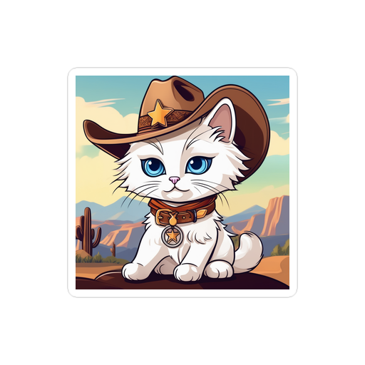 PugMug Custom White Ragdoll Cat Sticker