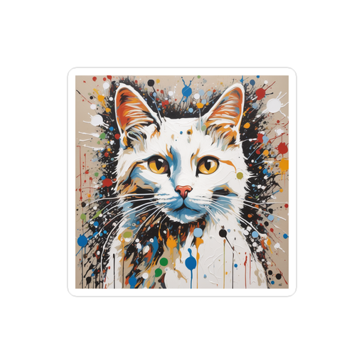 PugMug Custom White Companion Cat Sticker