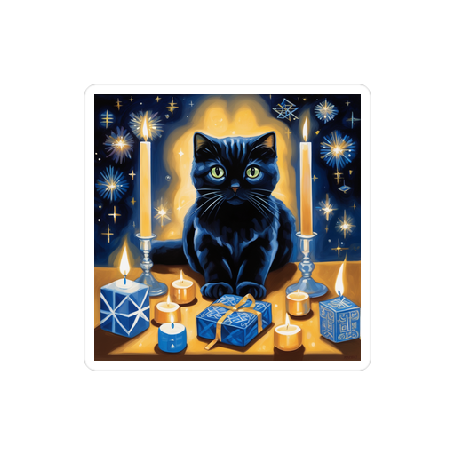 PugMug Custom Black Scottish Fold Cat Sticker