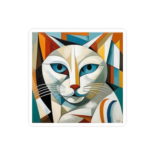 PugMug Custom White Companion Cat Sticker