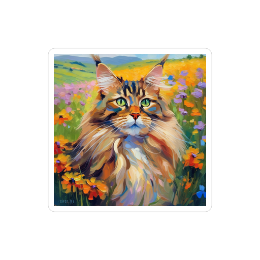 PugMug Custom Tabby Maine Coon Cat Sticker