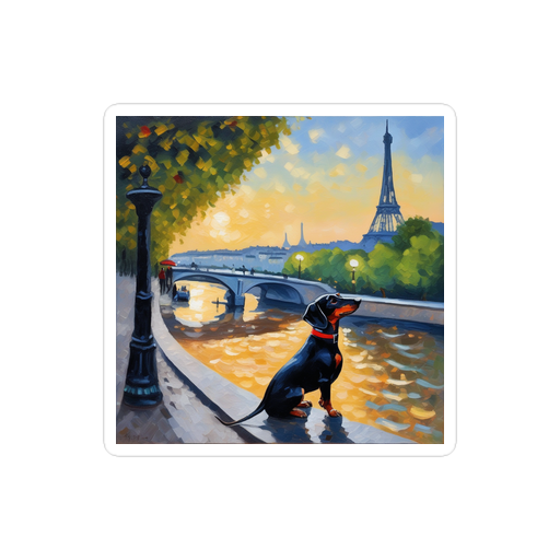 PugMug Custom Black Dachshund Sticker