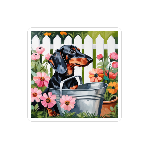 PugMug Custom Black Dachshund Sticker