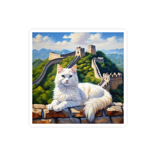 PugMug Custom White Companion Cat Sticker