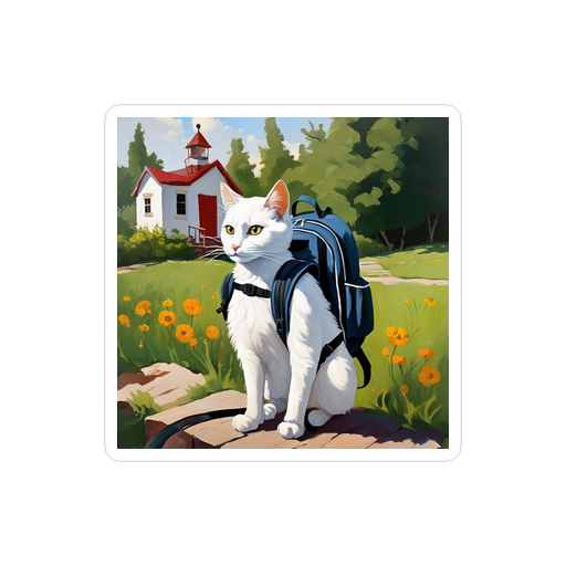 PugMug Custom White Companion Cat Sticker