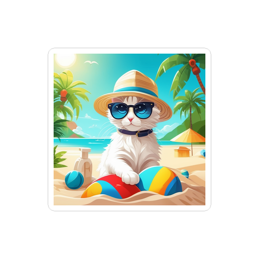 PugMug Custom White Companion Cat Sticker