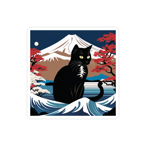 PugMug Custom Black Companion Cat Sticker