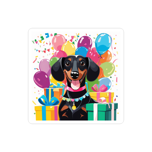 PugMug Custom Black Dachshund Sticker