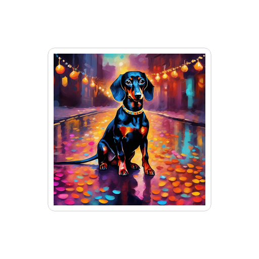 PugMug Custom Black Dachshund Sticker