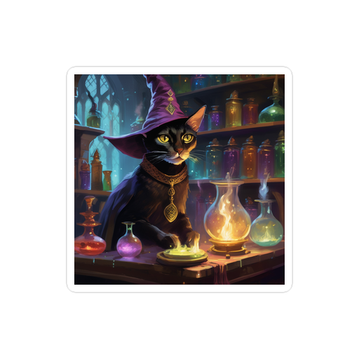 PugMug Custom Black Abyssinian Cat Sticker