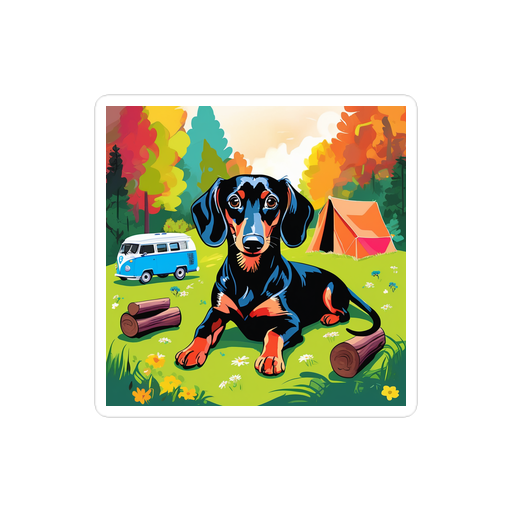 PugMug Custom Black Dachshund Sticker