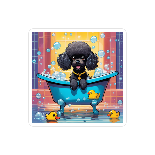 PugMug Custom Black Poodle Sticker