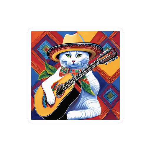 PugMug Custom White Companion Cat Sticker