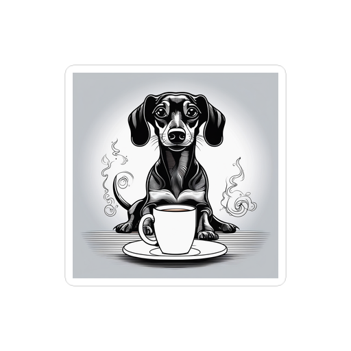 PugMug Custom Black Dachshund Sticker