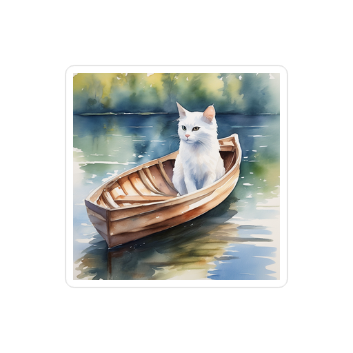 PugMug Custom White Companion Cat Sticker