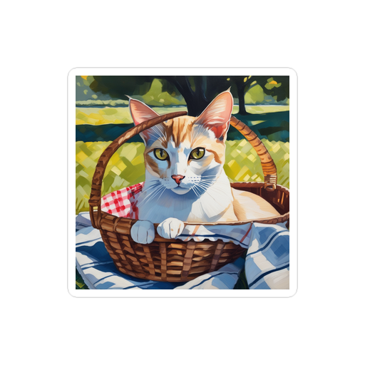 PugMug Custom White Abyssinian Cat Sticker