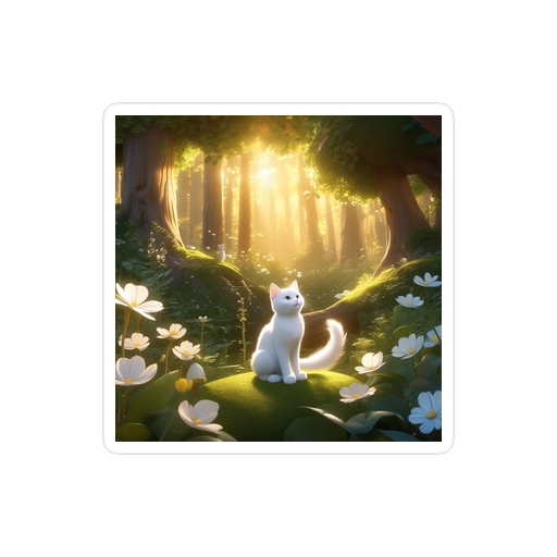 PugMug Custom White Companion Cat Sticker