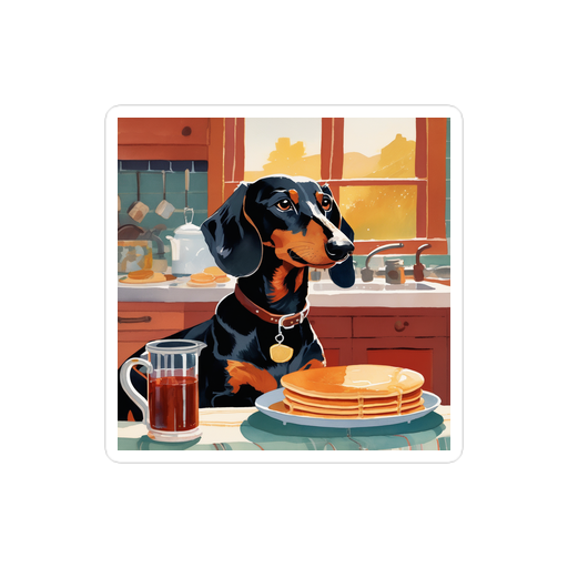 PugMug Custom Black Dachshund Sticker