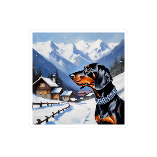 PugMug Custom Black Dachshund Sticker