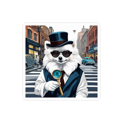PugMug Custom White Pomeranian Sticker