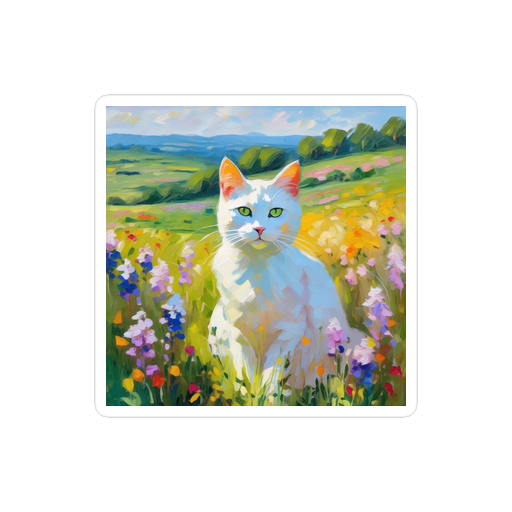 PugMug Custom White Companion Cat Sticker