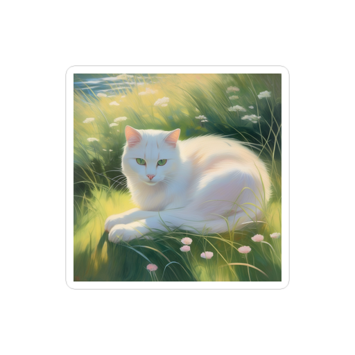 PugMug Custom White Companion Cat Sticker