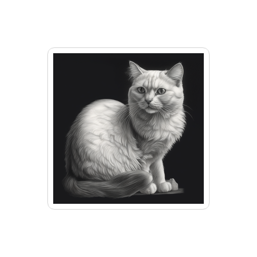 PugMug Custom White Companion Cat Sticker