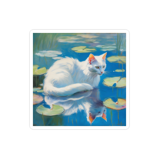 PugMug Custom White Companion Cat Sticker