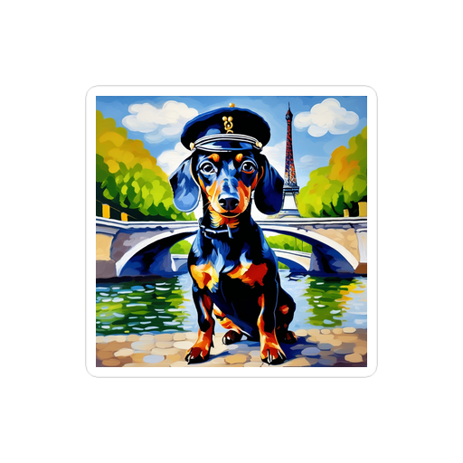 PugMug Custom Black Dachshund Sticker