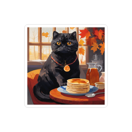 PugMug Custom Black Scottish Fold Cat Sticker