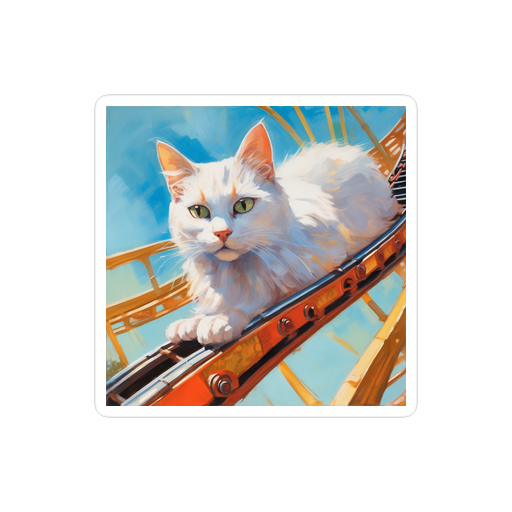 PugMug Custom White Companion Cat Sticker