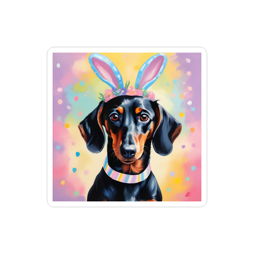 PugMug Custom Black Dachshund Sticker