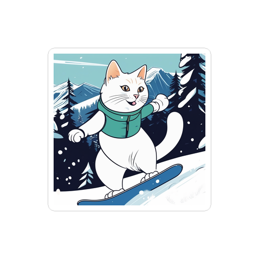 PugMug Custom White Companion Cat Sticker