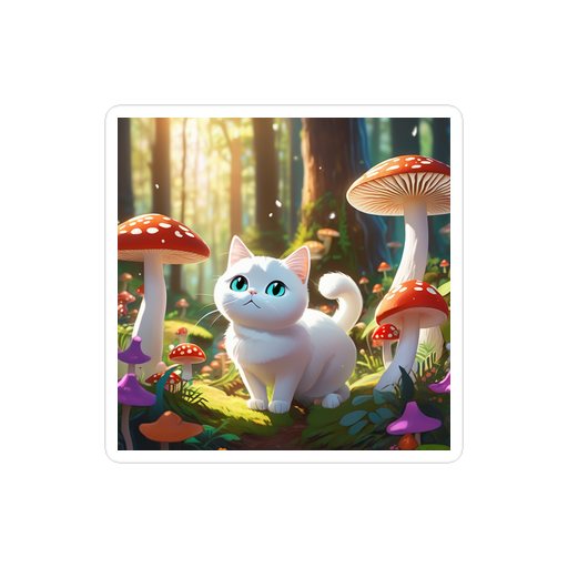 PugMug Custom White Companion Cat Sticker