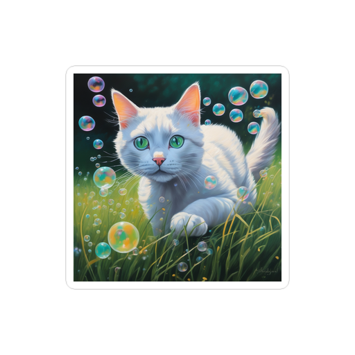 PugMug Custom White Companion Cat Sticker