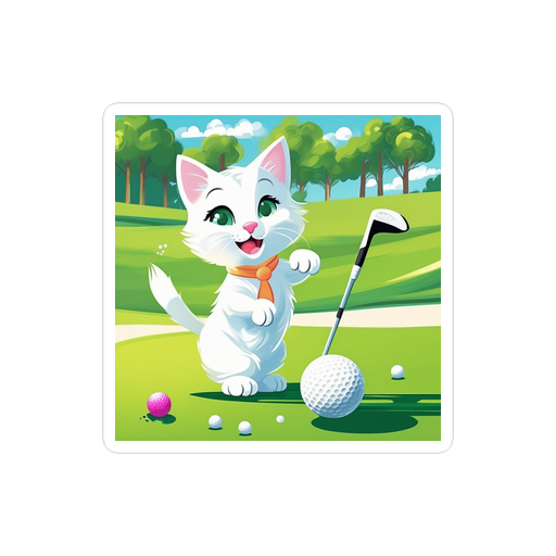 PugMug Custom White Companion Cat Sticker