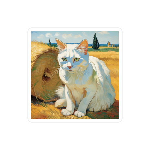 PugMug Custom White Companion Cat Sticker