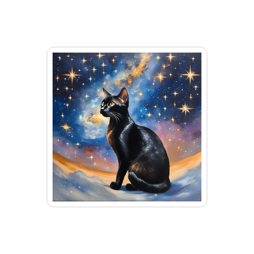 PugMug Custom Black Abyssinian Cat Sticker