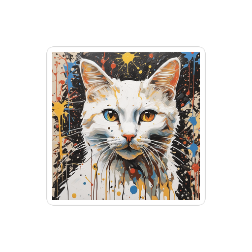 PugMug Custom White Companion Cat Sticker