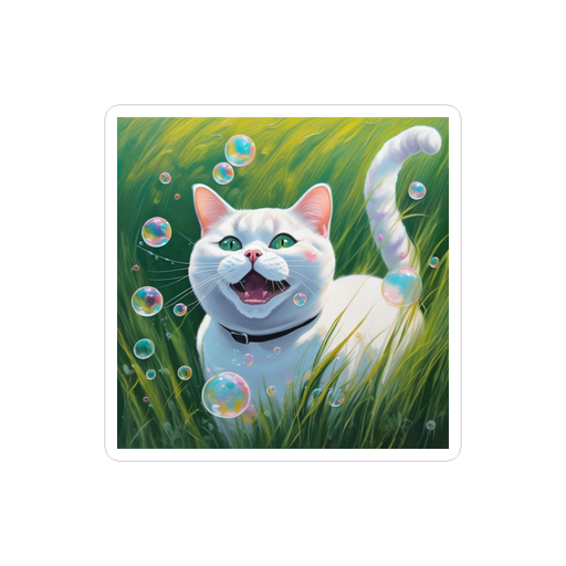 PugMug Custom White British Shorthair Cat Sticker