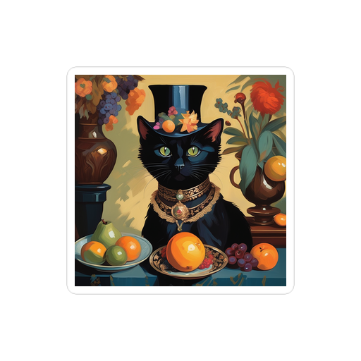 PugMug Custom Black Exotic Cat Sticker