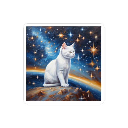 PugMug Custom White Companion Cat Sticker