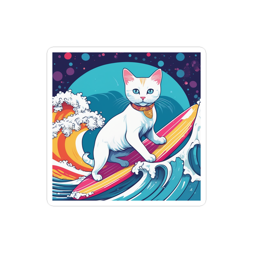 PugMug Custom White Companion Cat Sticker