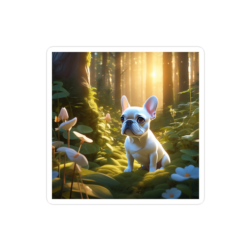PugMug Custom White French Bulldog Sticker