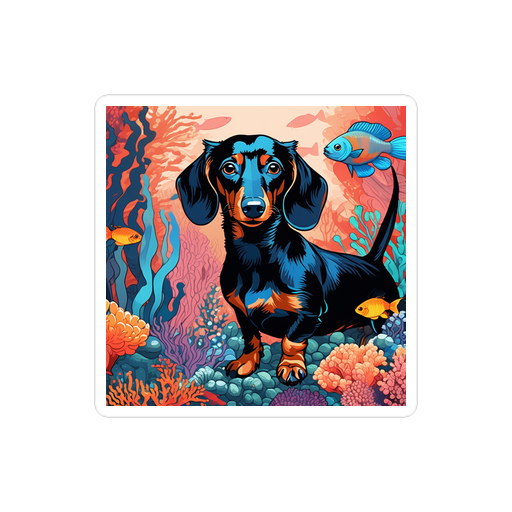 PugMug Custom Black Dachshund Sticker