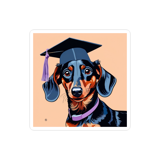 PugMug Custom Black Dachshund Sticker