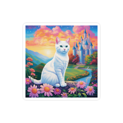 PugMug Custom White American Shorthair Cat Sticker